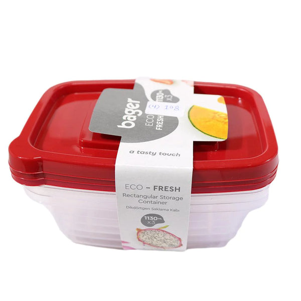 Rectangular storage container  3 pcs 1130 ML