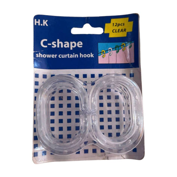 C-shape hook for bathroom curtains