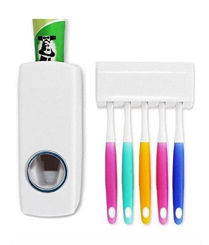 Automatic Toothpaste Dispenser with Toothbrush Holder