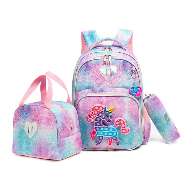 Unicorn Backpack With Lunch Box Set Of 3 Pcs - Jasminestar