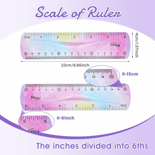 GADEER 15cm Flexible Rubber Ruler