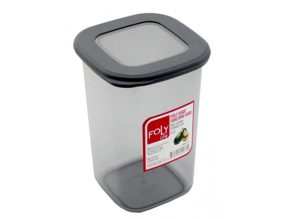 FOLY 1.2L Square Jar with Silicone Lid