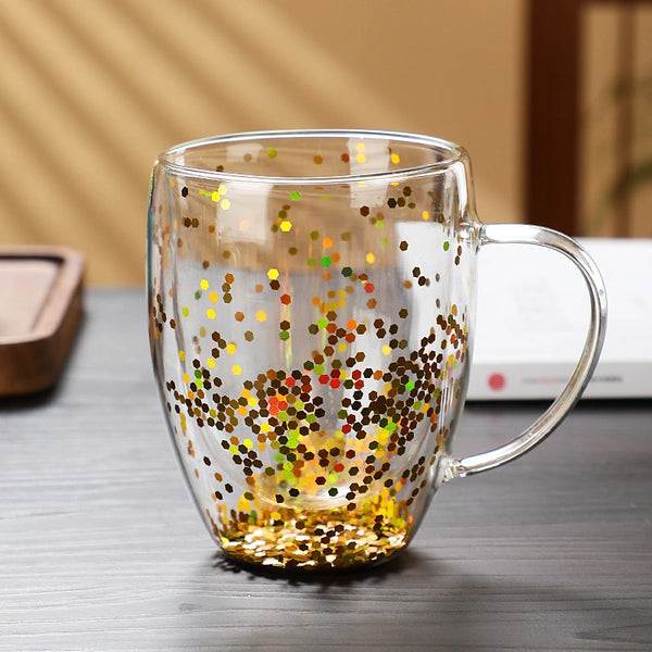 Double-wall Glass Cup with Stars