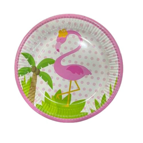 Flamingo paper plate 23 cm 8 pcs