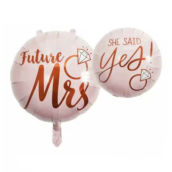 Future Mrs and she said yes double sided round shaped foil balloon 22 inch