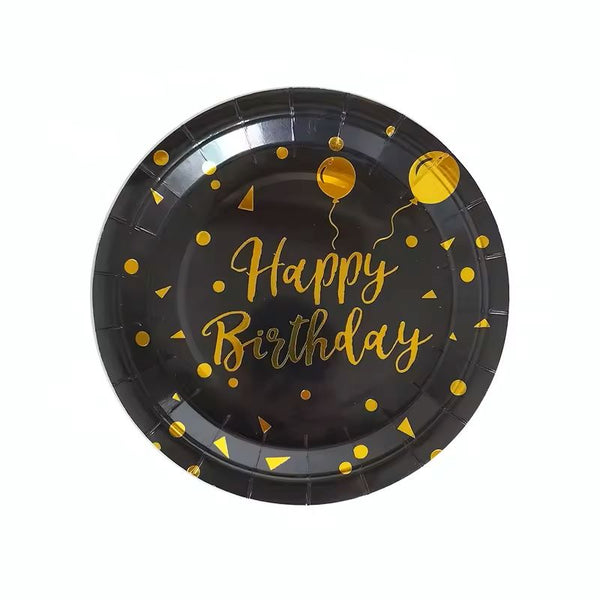 Happy Birthday Paper Plates - 10 Pcs