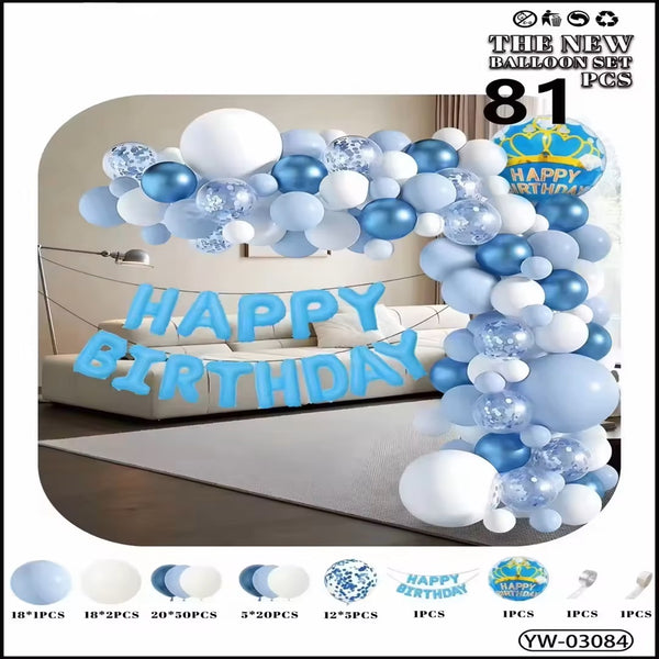 Happy Birthday Balloon Set - 81 Pcs