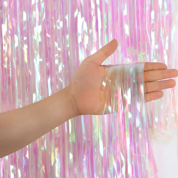 Vibrant Color-Changing Foil Fringe Curtain