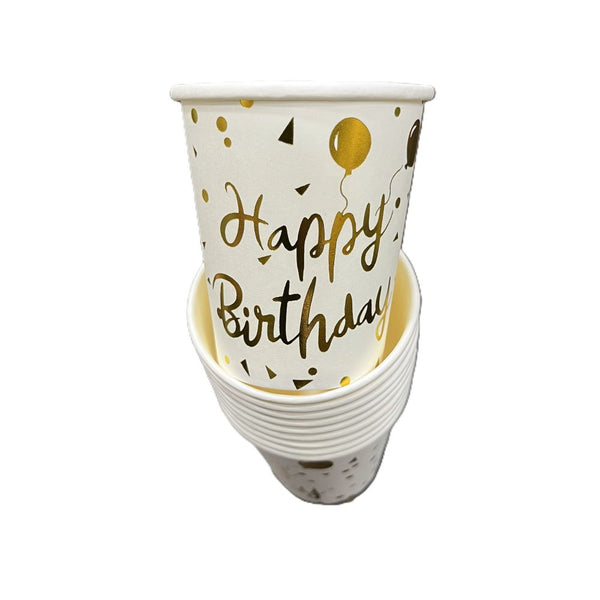 Cartoon Birthday Cups - 10 Pcs