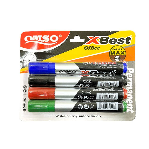 Permanent Marker - 4 Pcs