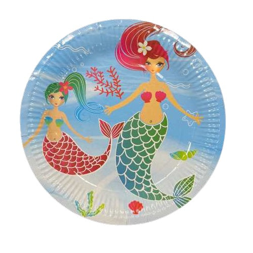 Mermaid paper plate 23 cm 8 pcs