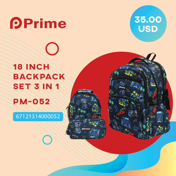 High-Quality 3-Piece School Bag Set - 18 Inch