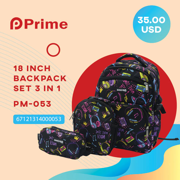 High-Quality 3-Piece School Bag Set - 18 Inch