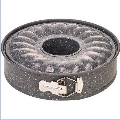 Round marble coated cake pan with two bases 28 x 7 cm