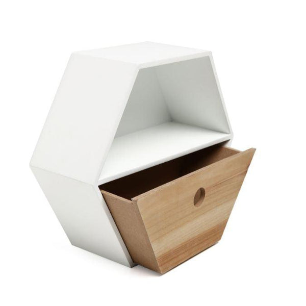 Wooden Hexagonal Decoration with Drawer