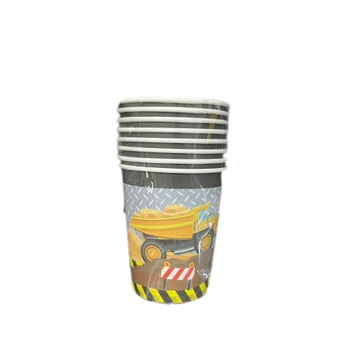 Yellow truck paper cup 8 pcs