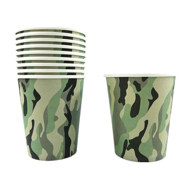 Army theme paper cups 6 pcs 14 cm