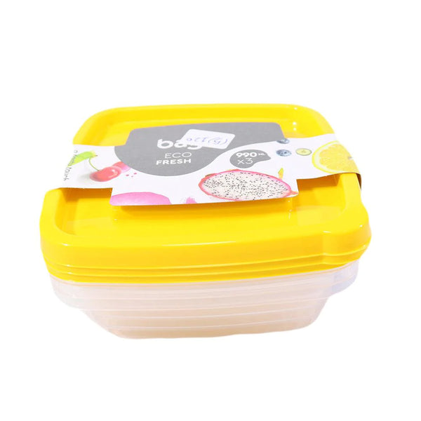 Square storage container 3 pcs 990 ML