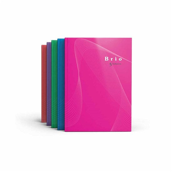 Brio hard cover 5 subject notebook 144 sheets