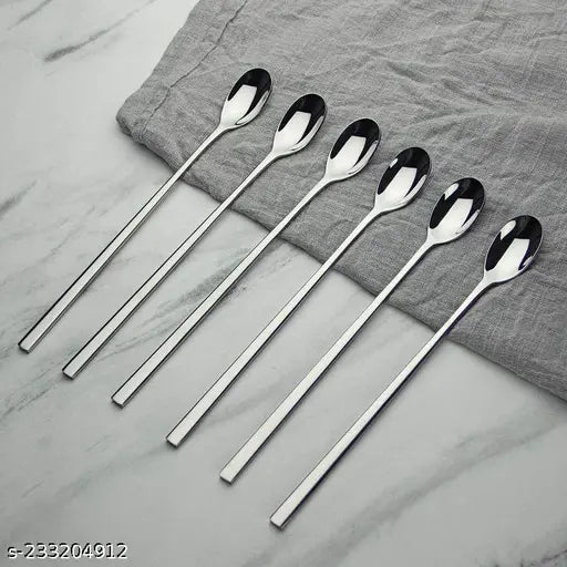 6pcs Stainless Steel Small Spoons with Long Handle