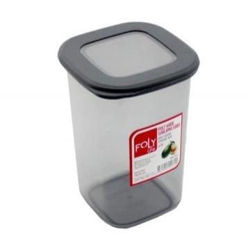 FOLY 1.75L Square Jar with Silicone Lid