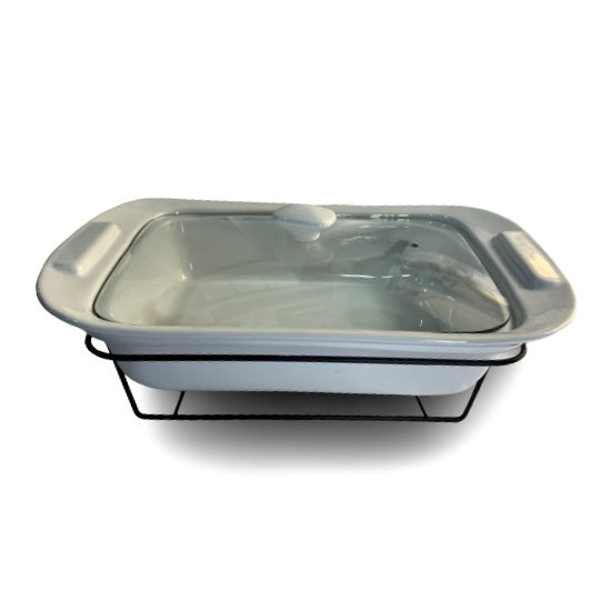 Food warmer porcelain with glass lid