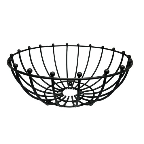 Black metal fruit basket