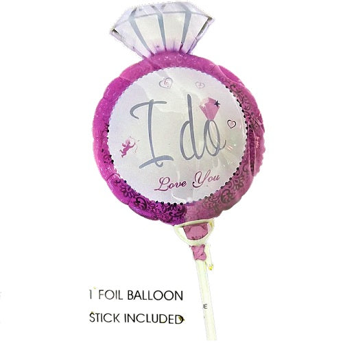 I Do small foil balloon 14 inch with stick