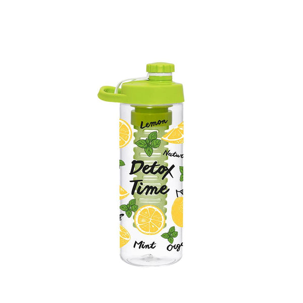 Herevin Water Bottle With New Fruit Infuser Screw Cap-Lemon-Detox Time / 650 Ml