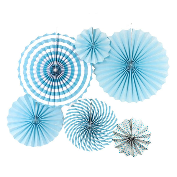 Fan paper decoration 6 pcs