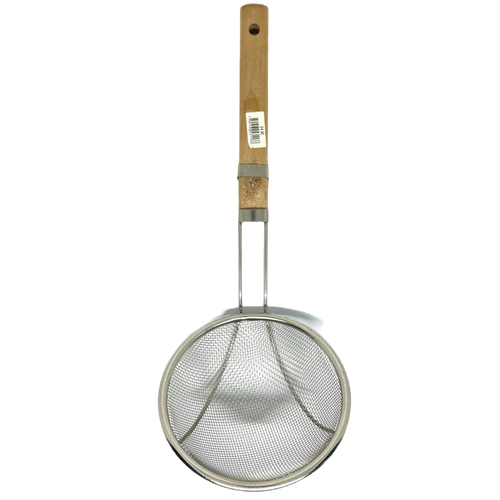 Strainer oval friyer spoon with wooden handle