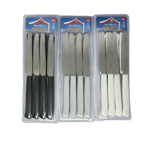 12 pcs stainless steel knifes with plastic handle