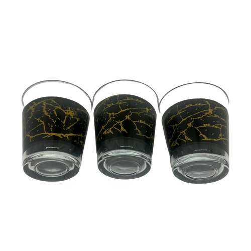 12 pcs  black design glass cups