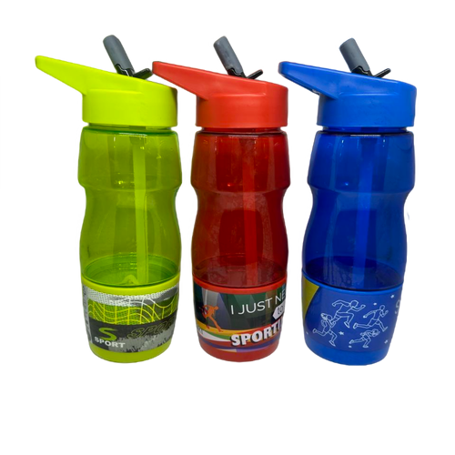 Sport plastic bottle with straw